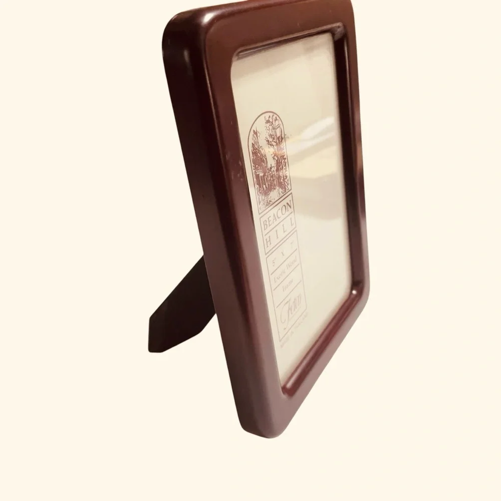 Fetco Beacon Hill Exotic Wood 5x7 Picture Frame Made in Thailand Dark Wood - VTG